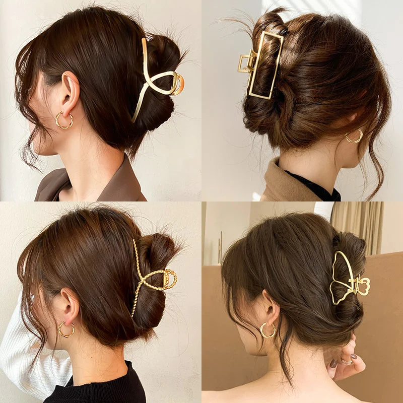 Femlion Geometric Hair Claw Barrettes - Elegant Hair Clip for Women