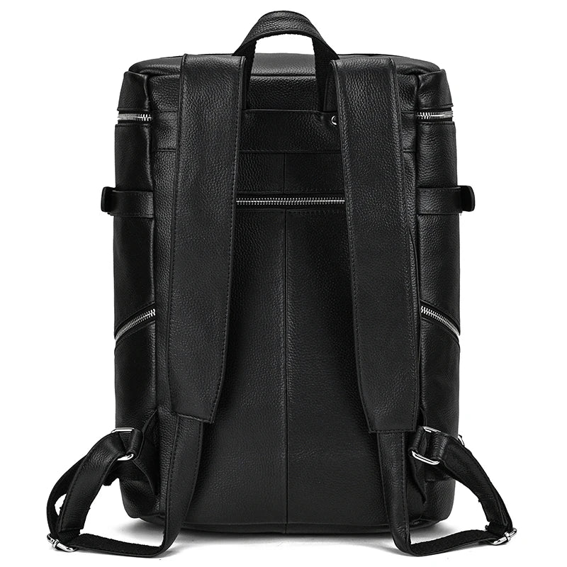 Femlion Genuine Leather 15.6" Laptop Travel Backpack Men's High Quality Daypack