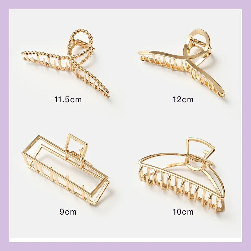 Femlion Geometric Hair Claw Clips: Elegant Cross Crab Clip for Women & Girls