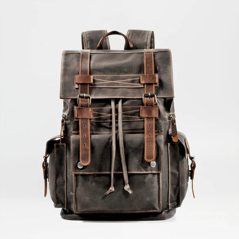 Femlion Canvas Leather Backpack: Top Luxury, Large Capacity, Waterproof, Vintage, School Bag