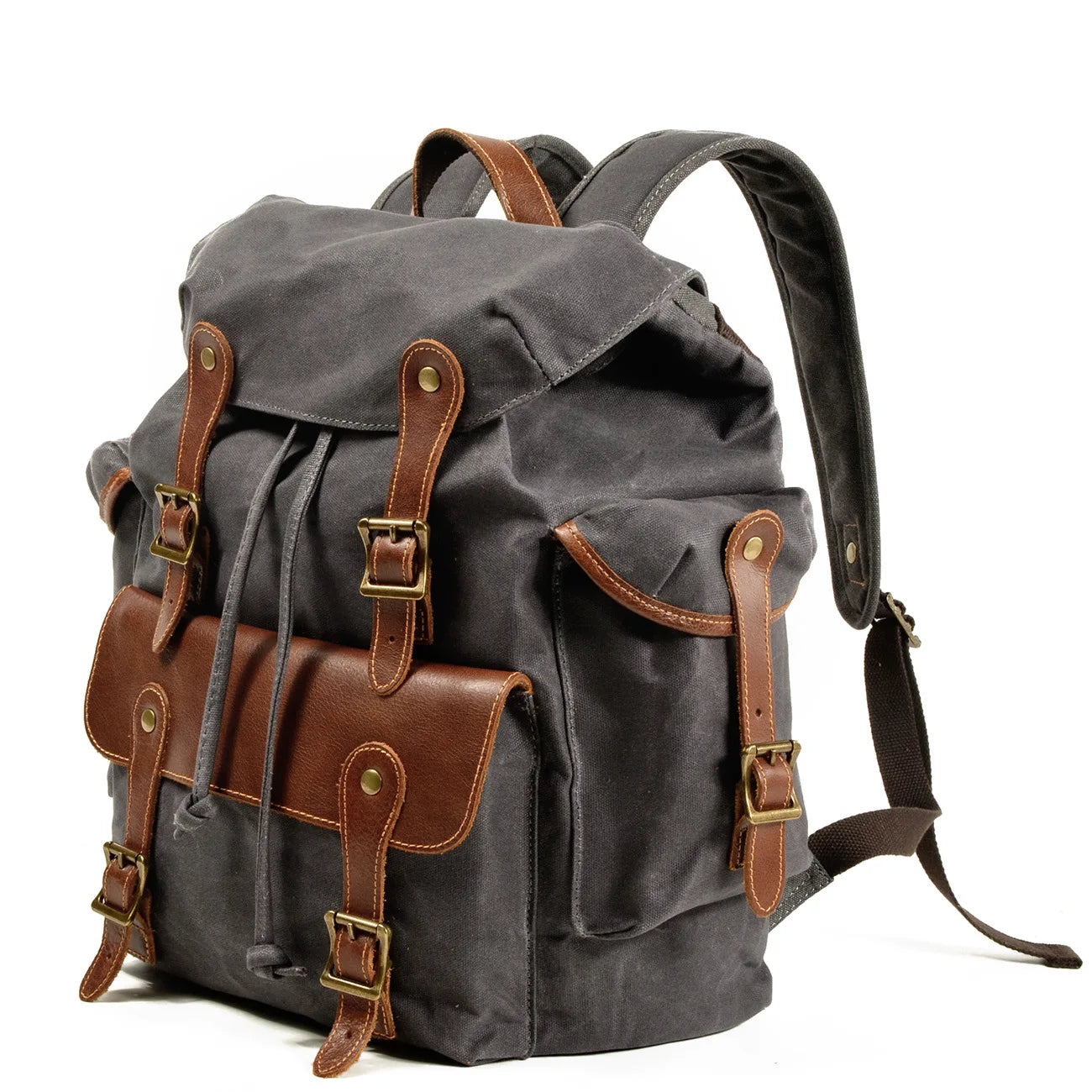 Femlion Retro Canvas Backpack for Men - Outdoor Travel Cowboy Bag