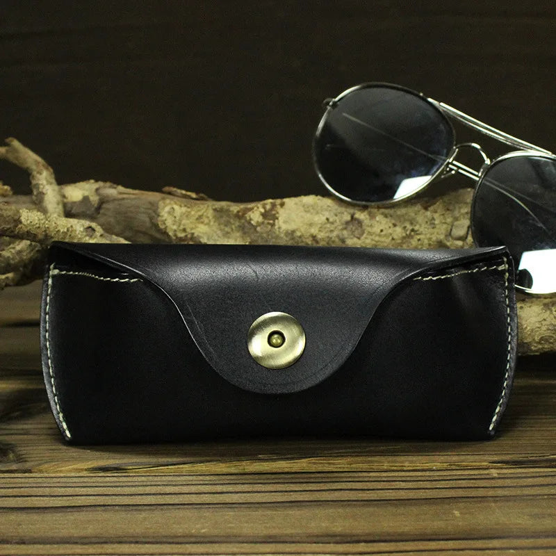 Femlion Full Grain Leather Sunglass Cases for Men and Women