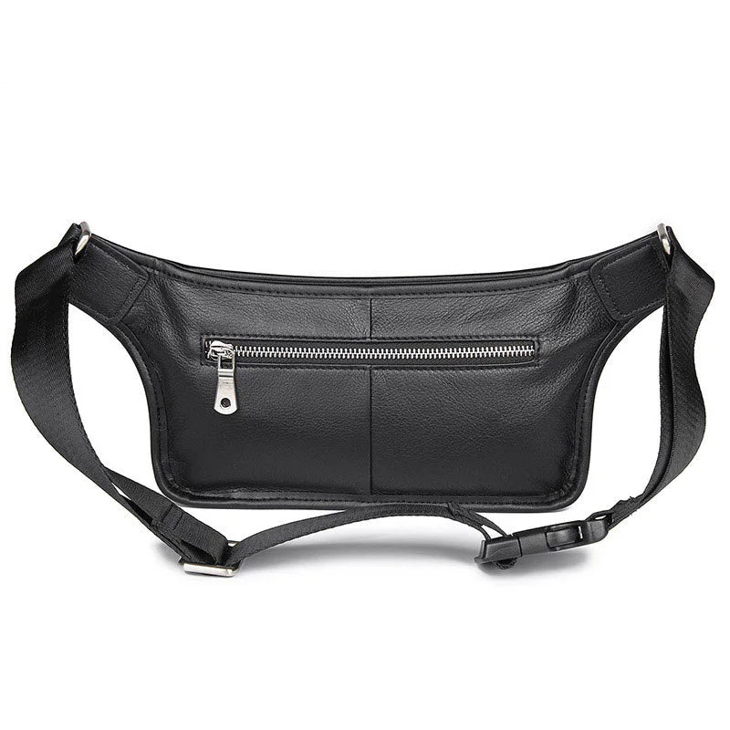 Femlion Vintage Leather Men's Waist Bag with Shoulder Strap