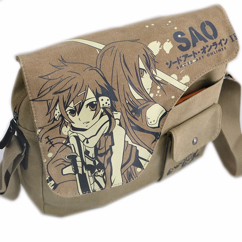 Femlion SAO Canvas Messenger Bag for Anime Sword Art Online Fans.