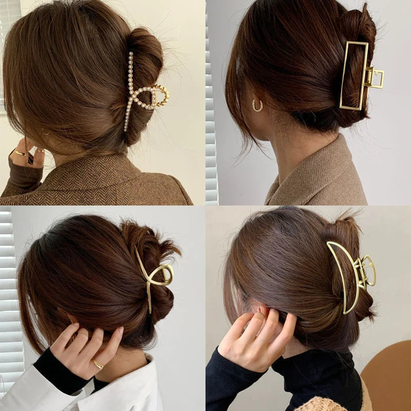 Femlion Geometric Hair Claw Barrettes - Elegant Hair Clip for Women