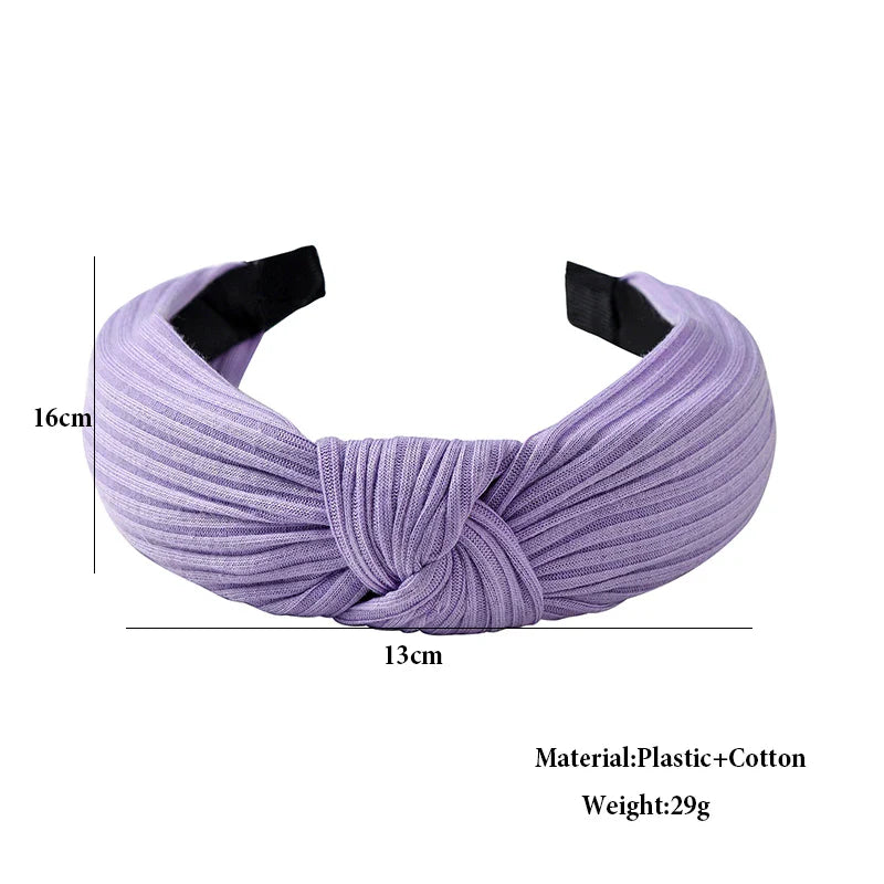 Femlion Wide Cotton Knotted Hairband for Women - Fashion Turban Headwear Hair Accessories