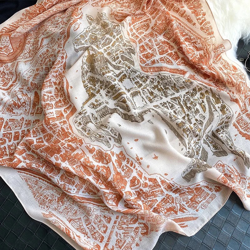 Femlion Cotton & Hemp Shawl: Designer Scarf for Women, Foulard Echarpe & Bandana