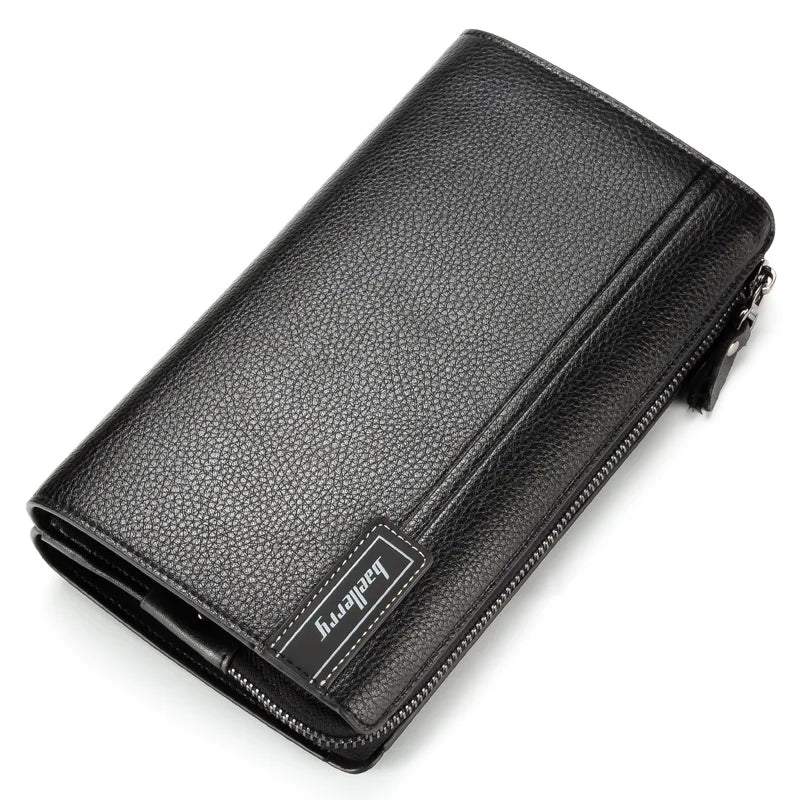 Femlion Men's Money Clutch: Stylish Wallet with Card Coin Holder and Zipper