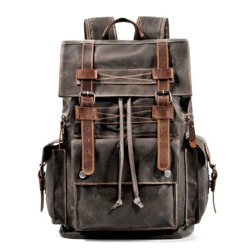 Femlion Canvas Leather Backpack: Top Luxury, Large Capacity, Waterproof, Vintage, School Bag