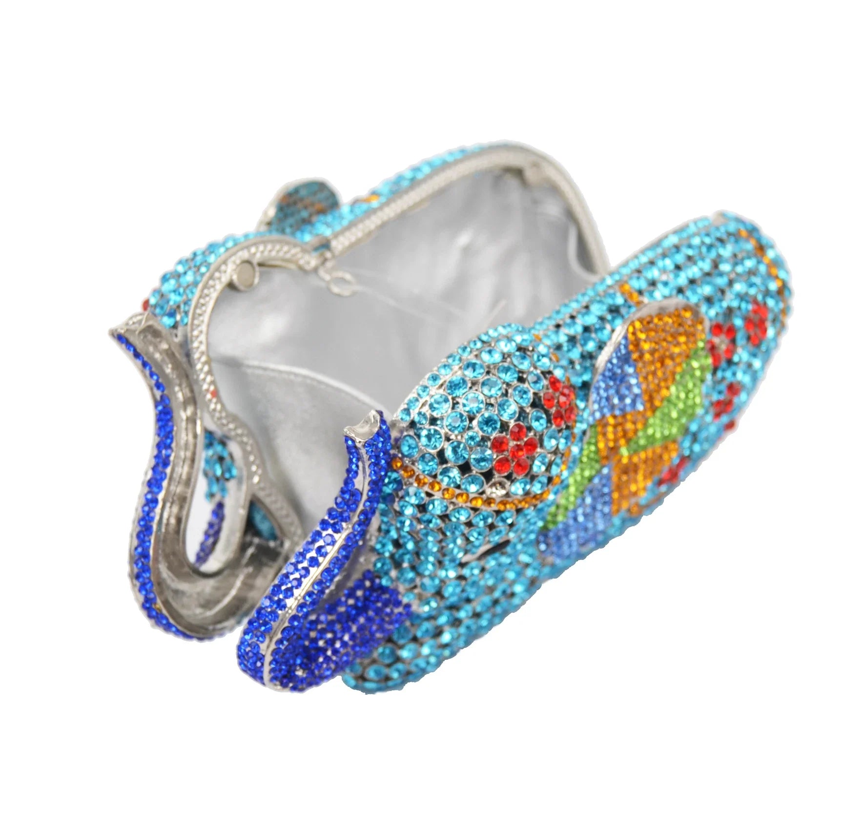 Femlion Deluxe Crystal Elephant Evening Bag with Indian Rhinestones & Zinc Alloy