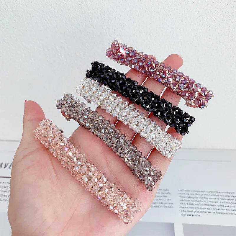 Femlion Crystal Beaded Hair Clips: Handmade Hair Barrettes for Women & Girls