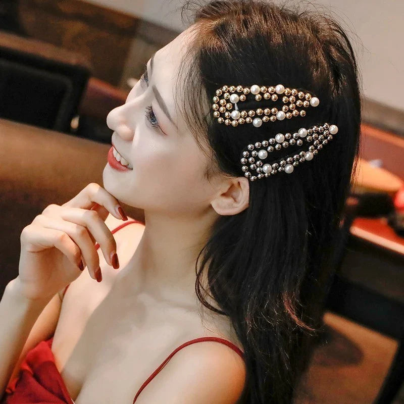 Femlion Pearl Metal Hair Barrettes Headwear Hairpins Hair Accessories