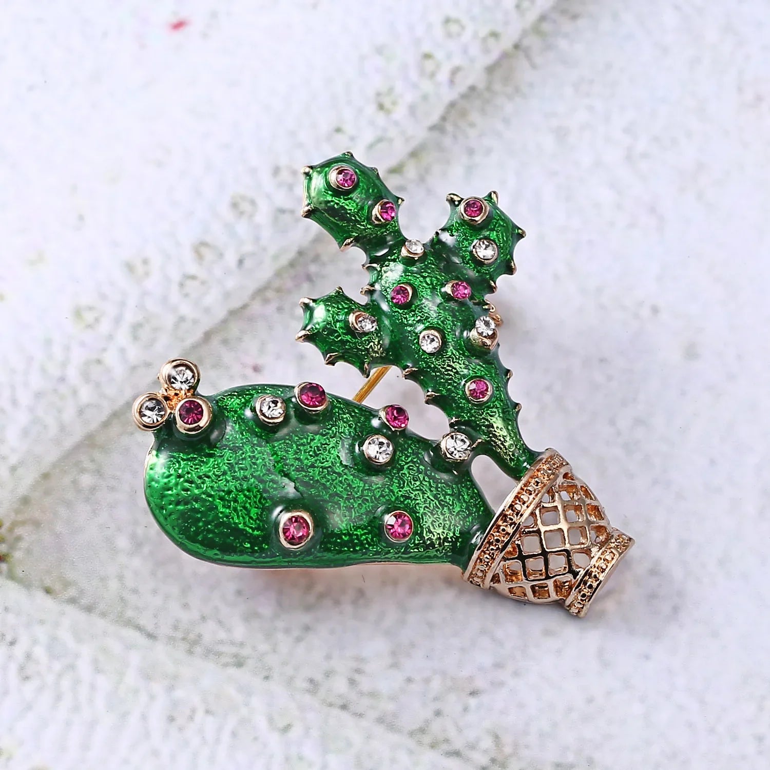 Femlion Pea Pod Cactus Cartoon Brooch Butterfly Flower Branch Owl Animal Badge