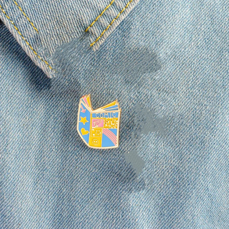 Femlion 3-Star Blue Enamel Pins: Creative Book Bag Lapel Badge - Star Brooch