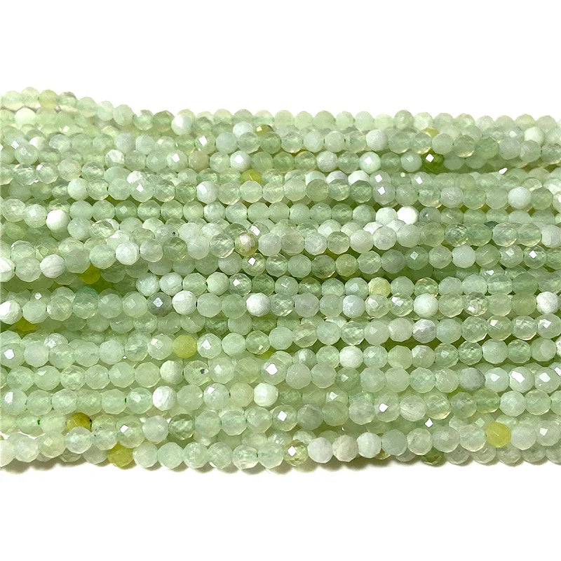 Femlion Natural Green Mountain Jade Faceted Beads for DIY Jewelry Making