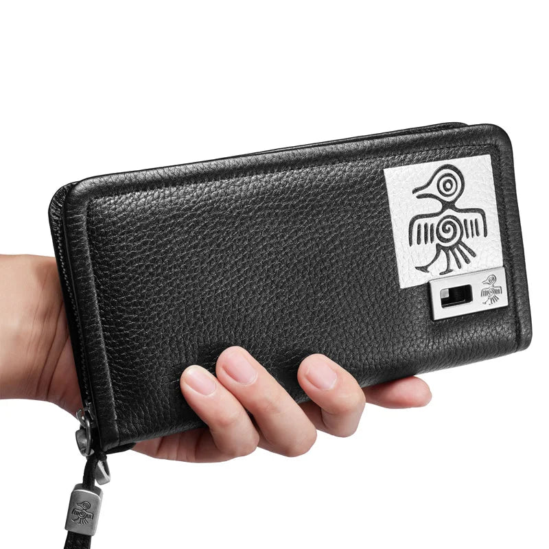 Femlion Genuine Leather Women's Wallet Card Holder Clutch Phone Purse