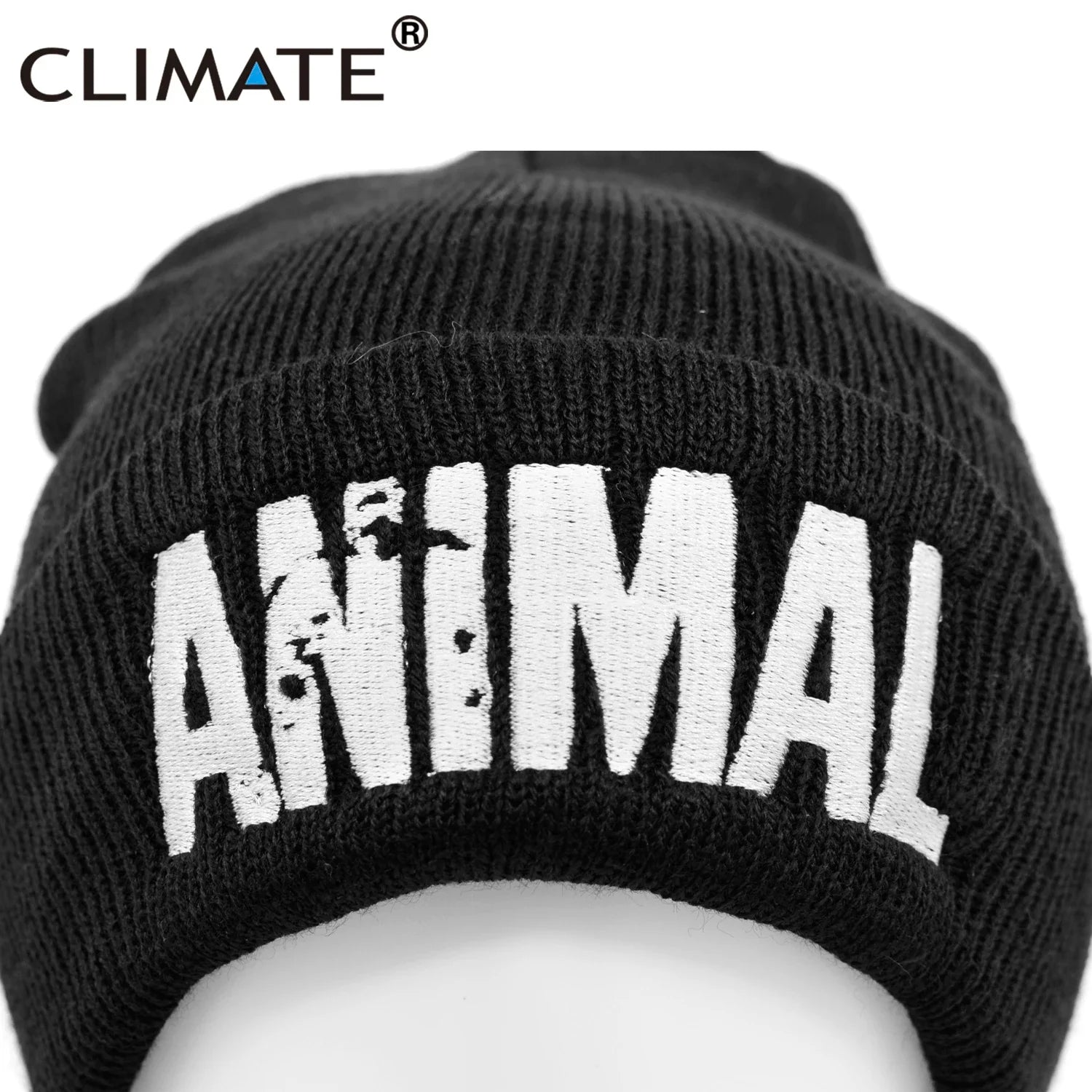 Femlion Winter Fitness Beanie for Men - Animal Logo Warm Hat