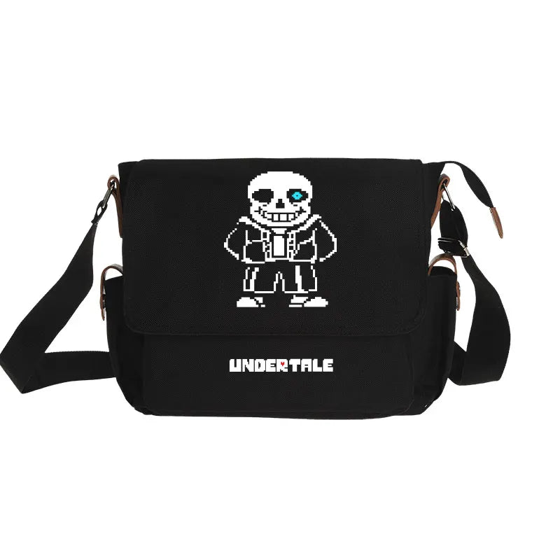 Femlion Undertale Sans Skull Casual Crossbody Bag for School and Cosplay