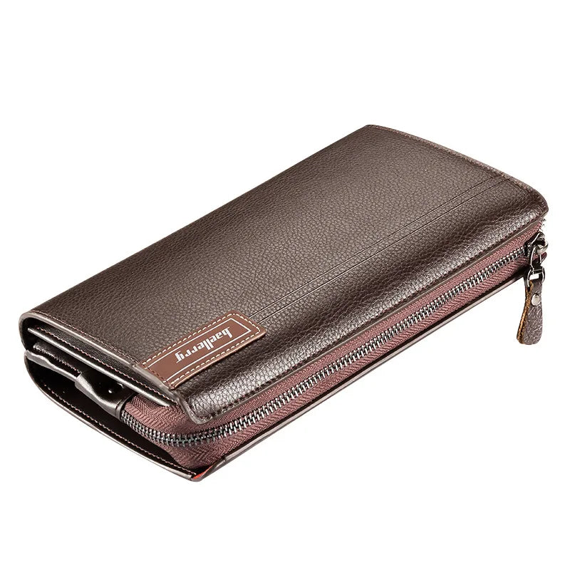 Femlion Men's Money Clutch: Stylish Wallet with Card Coin Holder and Zipper