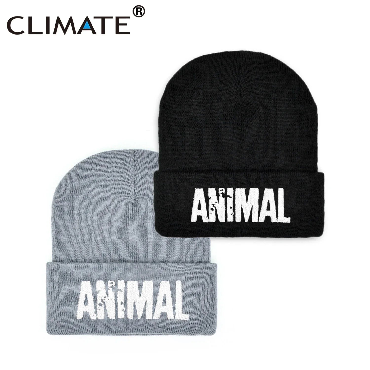 Femlion Winter Fitness Beanie for Men - Animal Logo Warm Hat