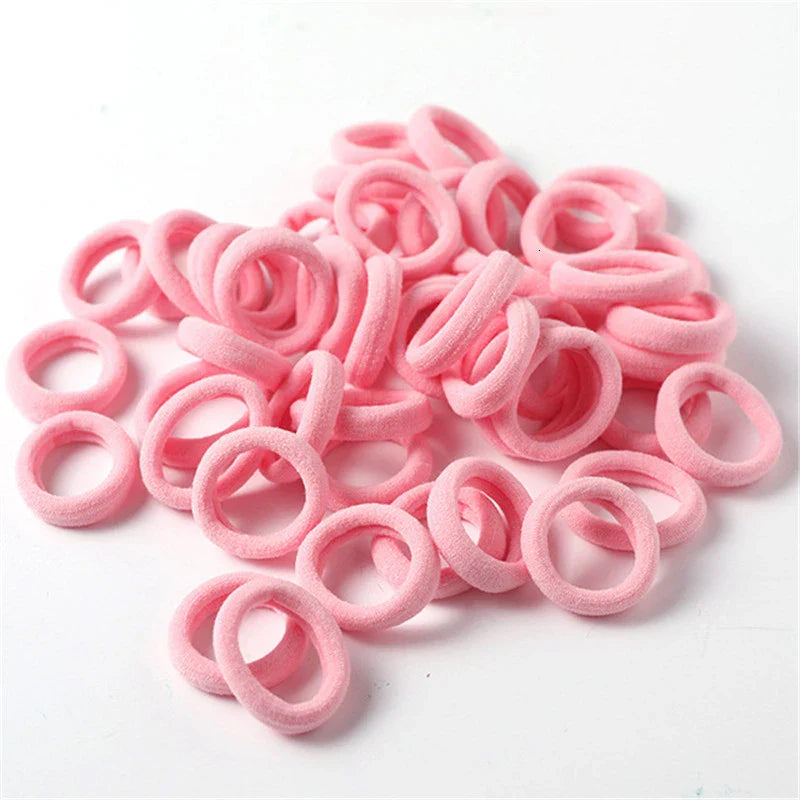 Femlion 50pcs Girl Nylon Elastic Hair Bands Scrunchies Ponytail Holder Accessories