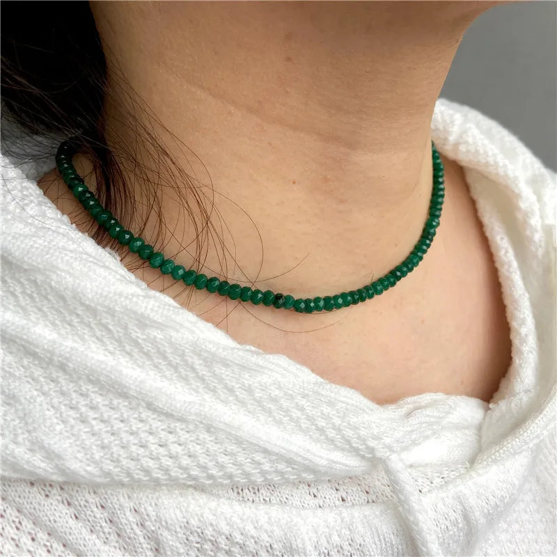 Femlion Faceted Gemstone Choker Necklace Collection