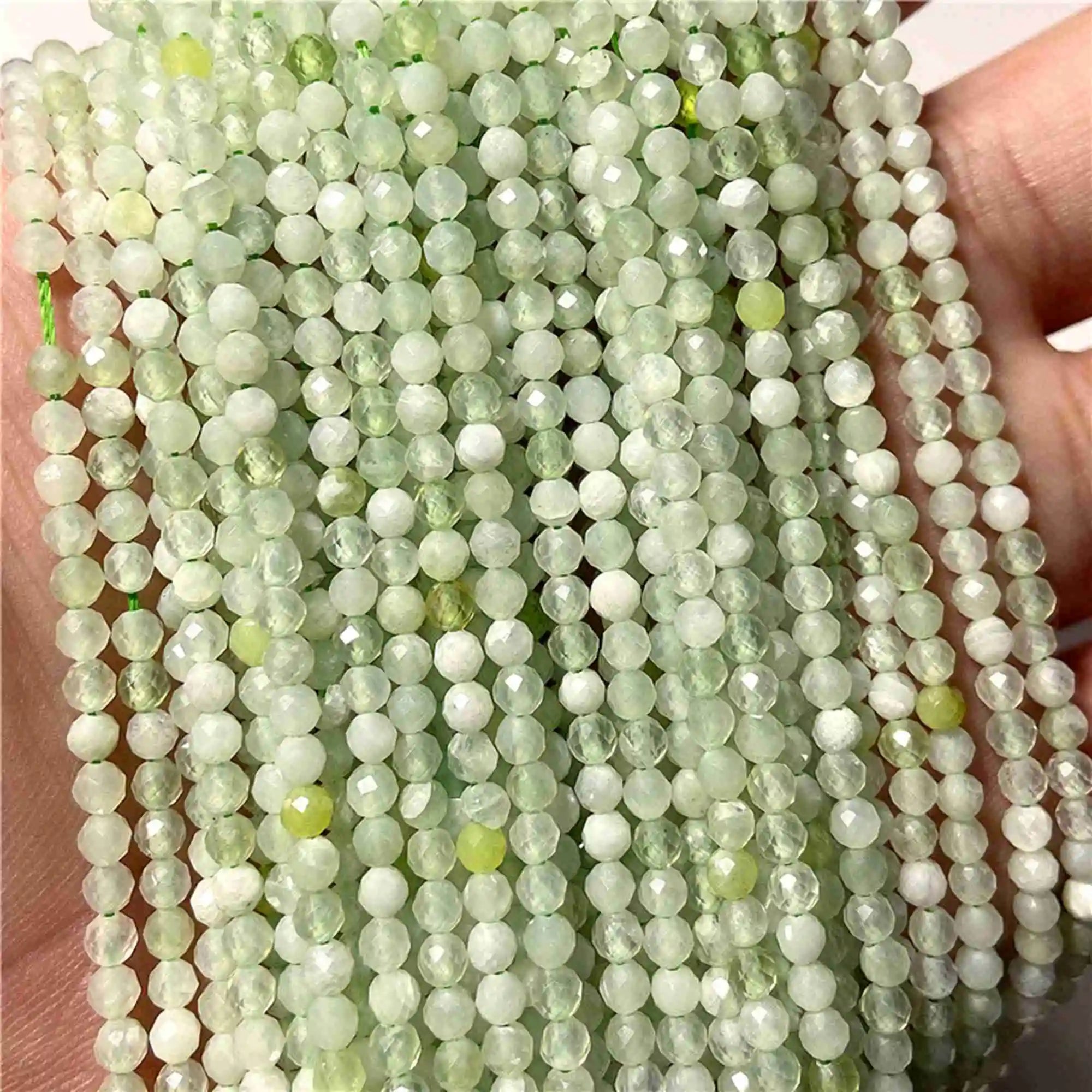 Femlion Natural Green Malachite Peridot Bead Strand for DIY Jewelry