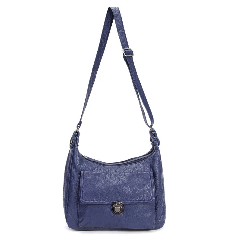 Femlion Soft Leather Crossbody Bag with Large Pockets and Stylish Design