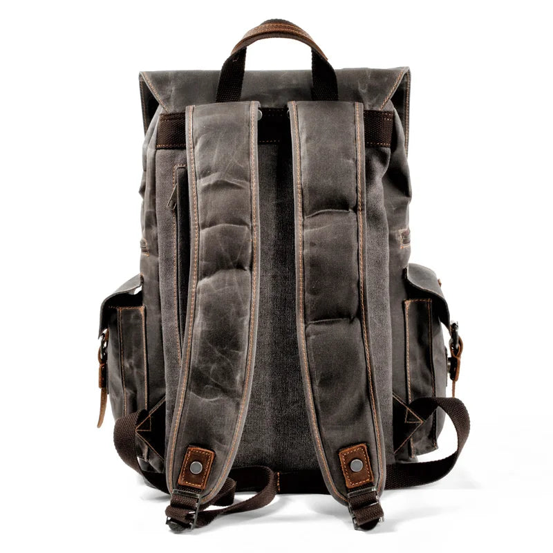 Femlion Canvas Leather Backpack: Top Luxury, Large Capacity, Waterproof, Vintage, School Bag