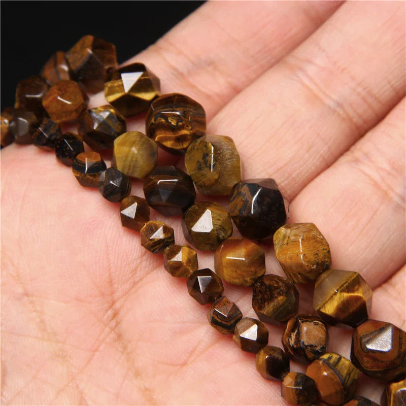 Faceted Natural Stone Beads Set for Women's Jewelry Making by Femlion