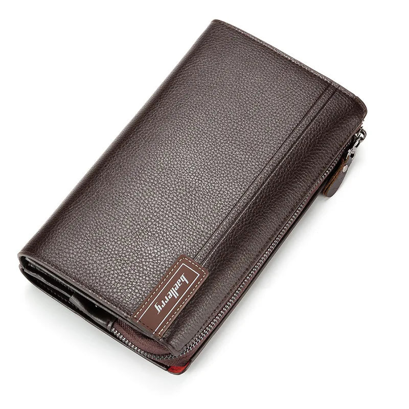 Femlion Men's Money Clutch: Stylish Wallet with Card Coin Holder and Zipper