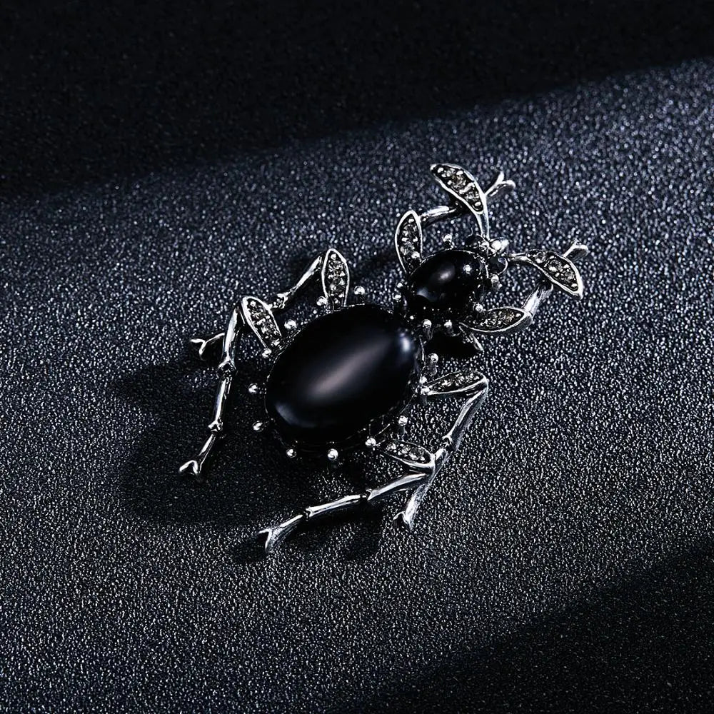 Femlion Crystal Beetle Brooches - Fashionable Insect Pin Jewelry for Scarf, Bouquet & Gift