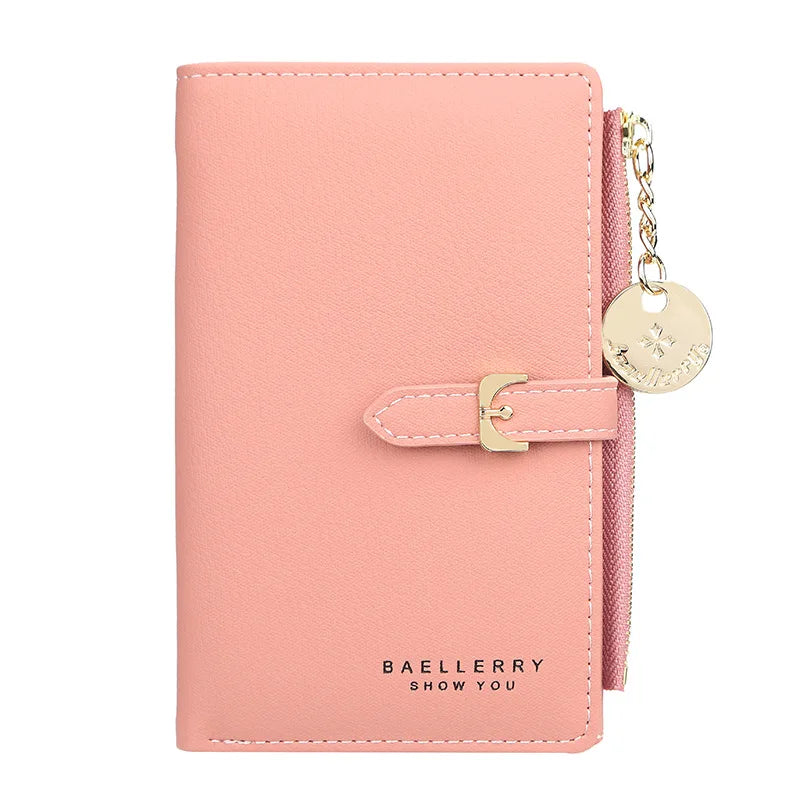 Femlion Leather Women Wallet | Slim Zipper Coin Card Holder Clutch Purse