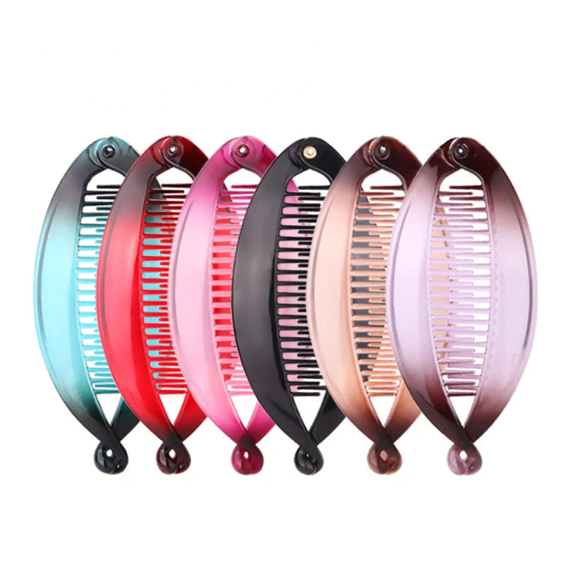 Femlion Gradient Color Banana Hair Clip Fish Clip Hairpins Hair Accessories