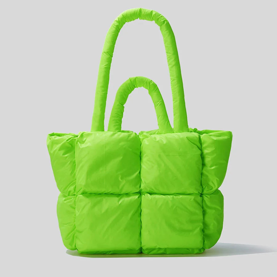 Femlion Fluorescent Green Quilted Shoulder Bag Luxury Designer Handbag