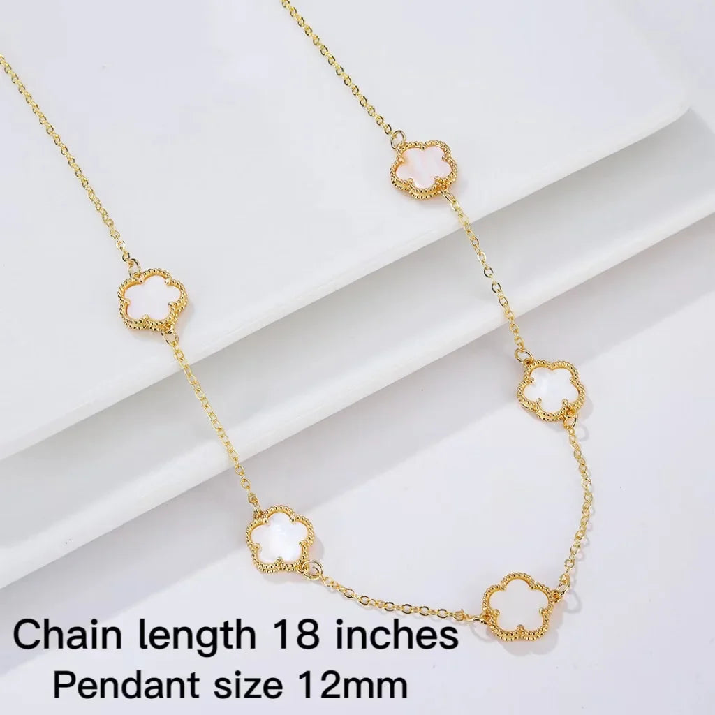 Femlion Plum Blossom Stone Pendant Necklace: Hot Seller Collarbone Chain for Women