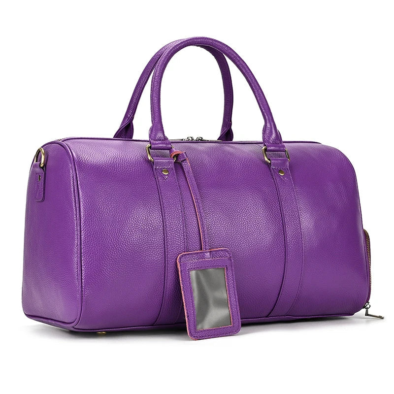 Femlion Genuine Leather Duffle Bags: Stylish Travel Bags for Women and Men