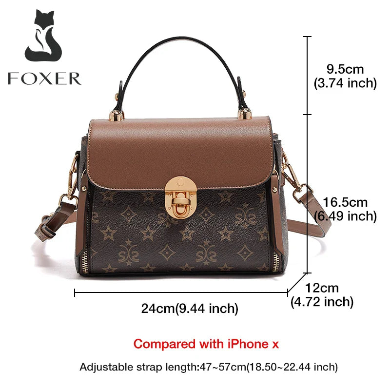 Femlion Signature PVC Leather Messenger Bag: Retro Style Crossbody Handbag for Fashionable Women