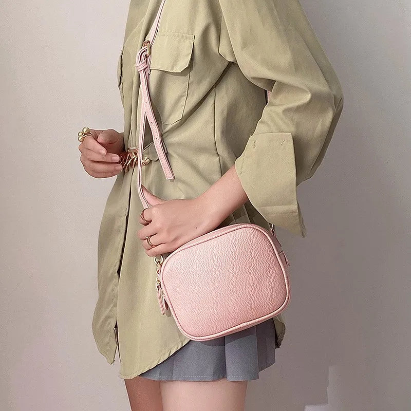 Femlion Solid Color Shoulder Bag: High Quality Classic Crossbody Purse