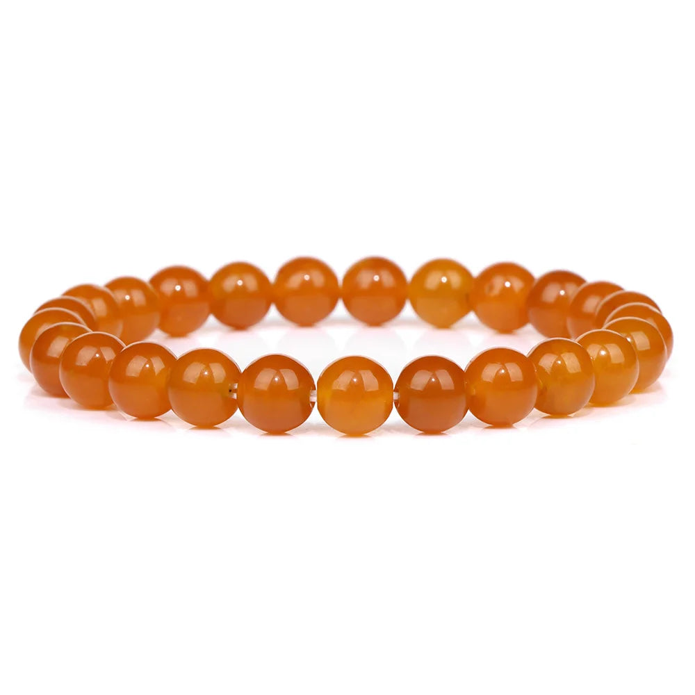 Femlion Jade Beads Bracelet for Healing Meditation, Handmade Stretch Jewelry