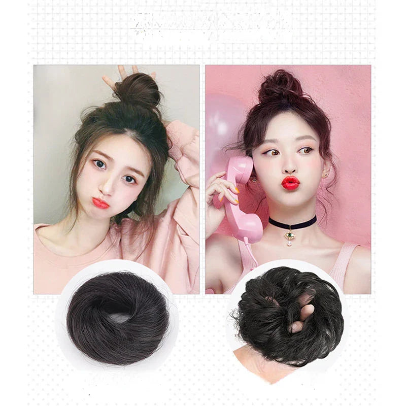 Femlion Seamless Synthetic Hair Pads for Fluffy Bun Hairstyles - Women's Braiding Accessories