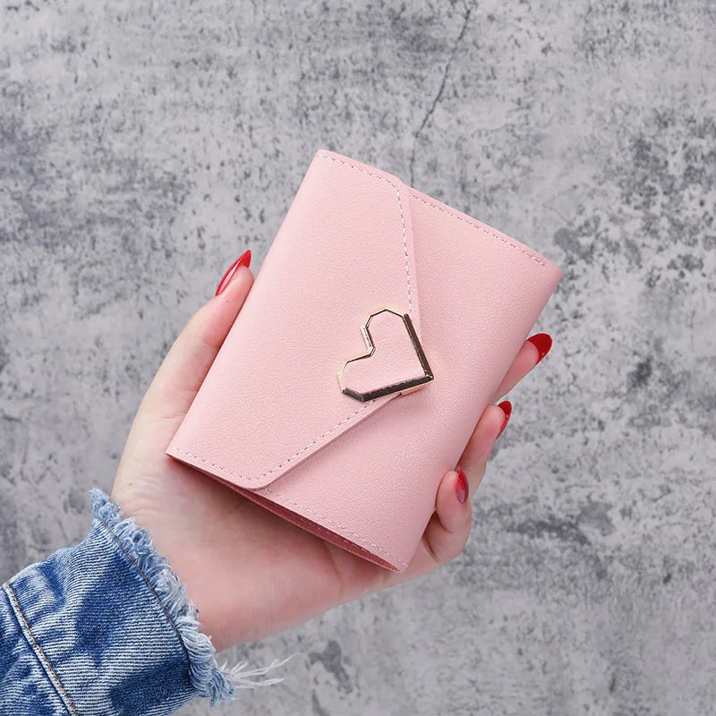 Femlion Mini Women's Wallet Cute Pink Business Card Holder Money Bag