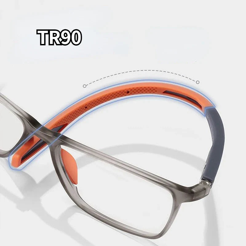 Femlion TR90 Sport Reading Glasses Anti-blue Light Men Women Diopters To +4.0