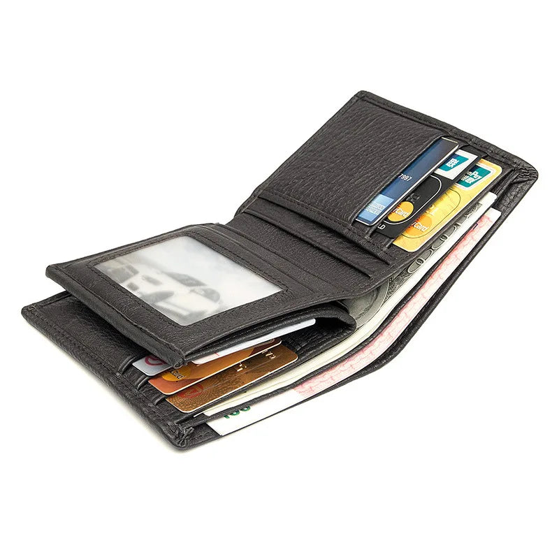 Femlion Men's Genuine Leather Bifold Wallet with Cash Clip and Card Slots