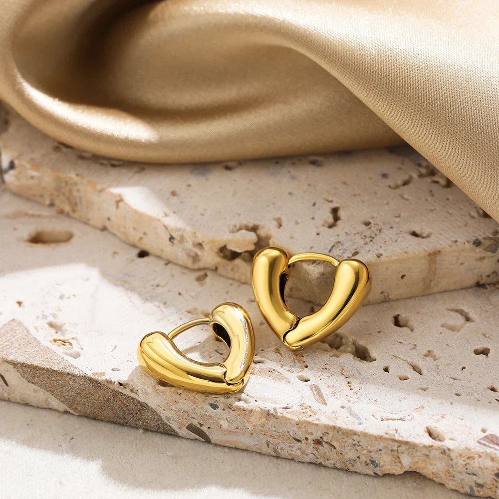 Femlion Heart Hoop Earrings: Small Large Cute Chunky Love Statement Huggie Ear Jewelry