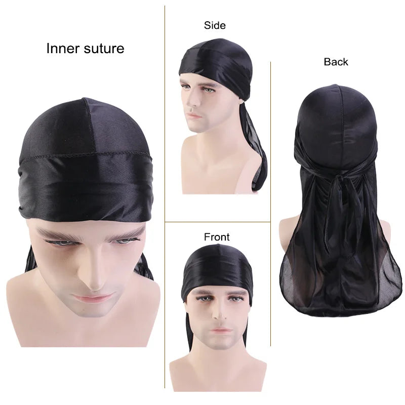 Femlion Satin Durag Bandana Cap Headwrap for Men and Women