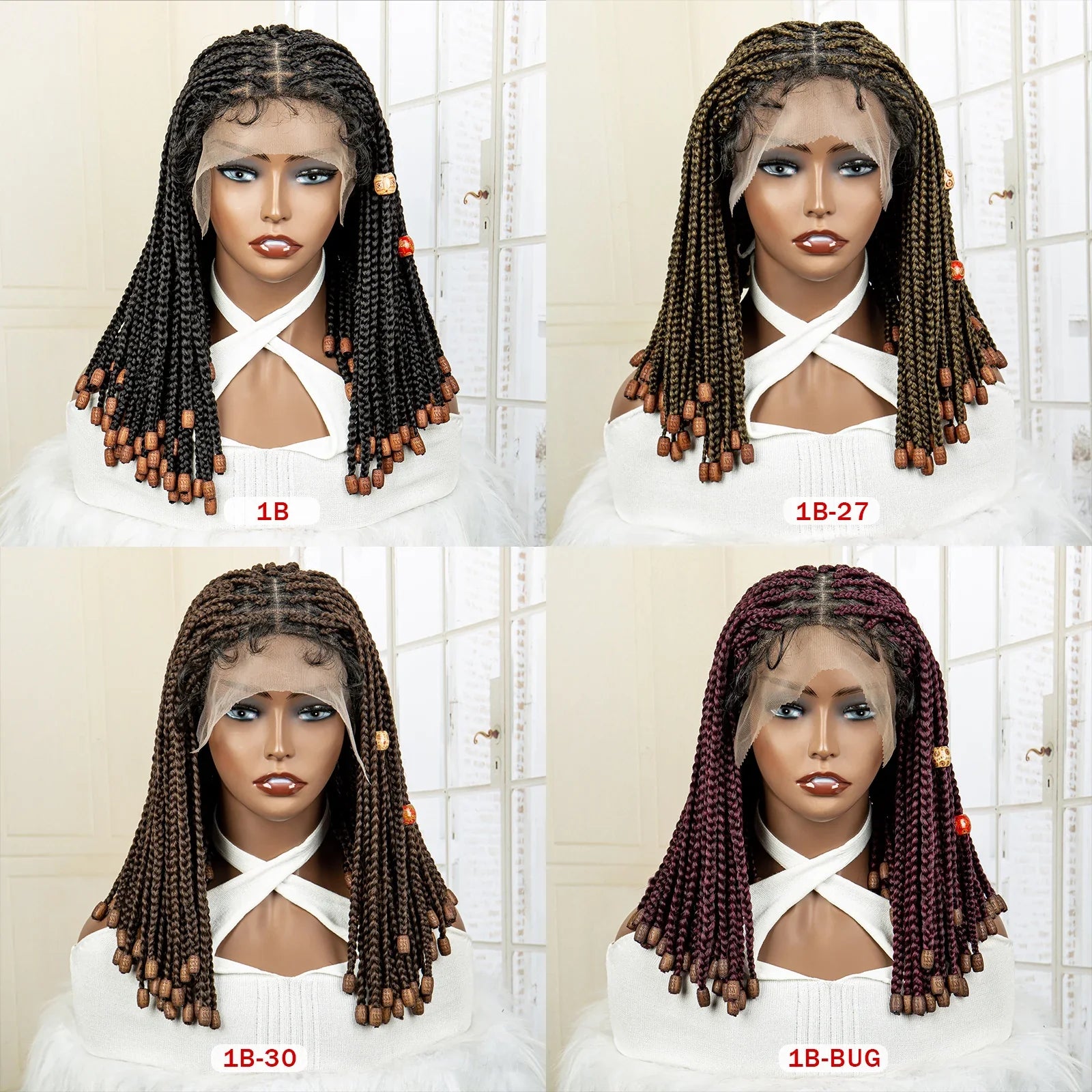 Femlion 14" Knotless Box Cornrow Braided Synthetic Lace Front Wig