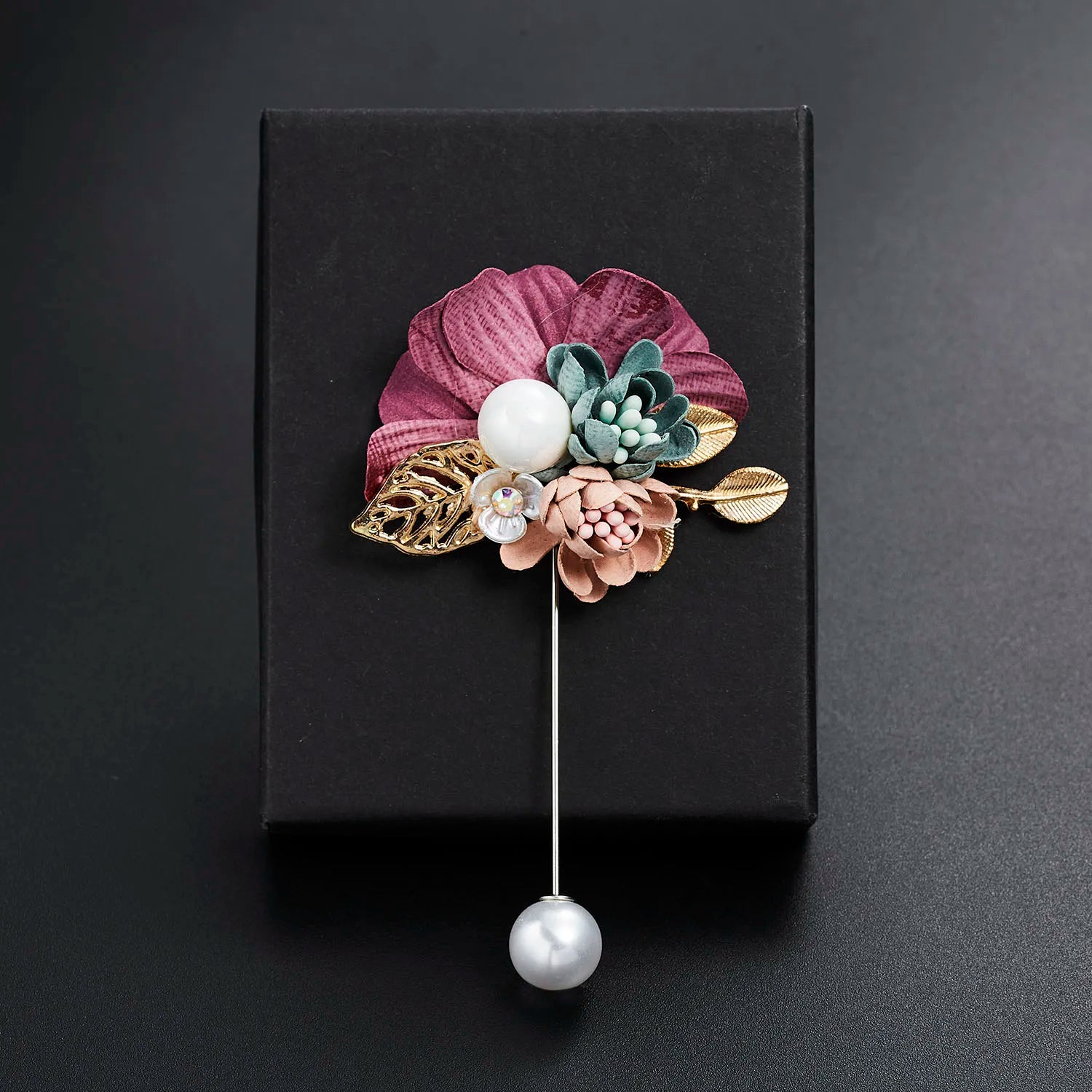 Femlion Pearl Fabric Flower Brooches for Women: Elegant Lapel Pins for Cardigans & Shawls