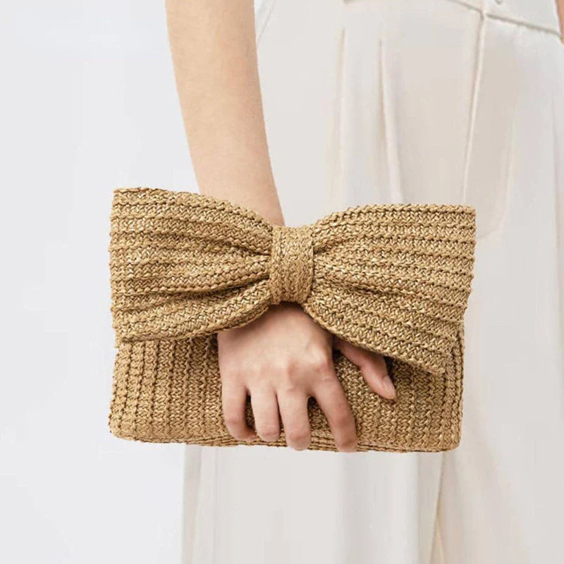 Femlion Bow Grass Woven Bag - 2024 New Hand Grab Trend.