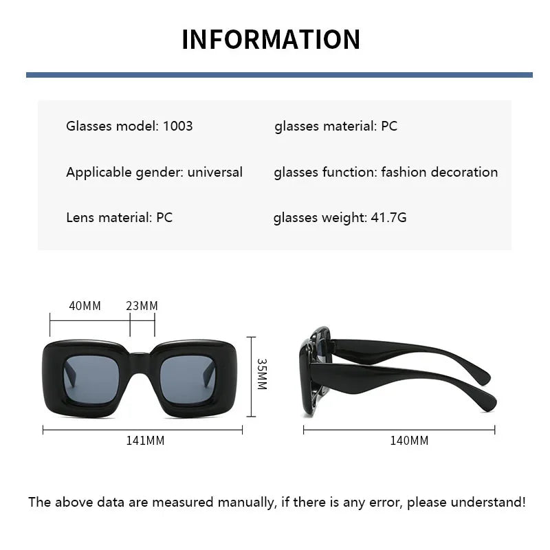 Femlion Trendy Square Sunglasses UV400 Goggles Funny Cute Fashion Eyewear